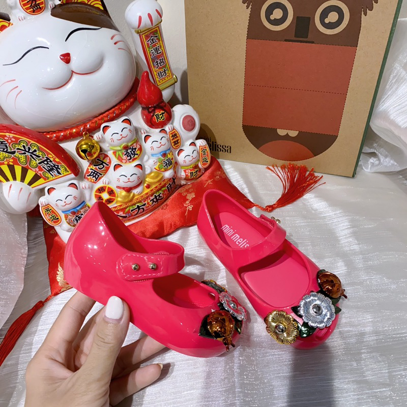 Giầy nhựa mềm thơm melissa nơ hoa bọ siêu xinh cho bé từ 1-8 tuổi