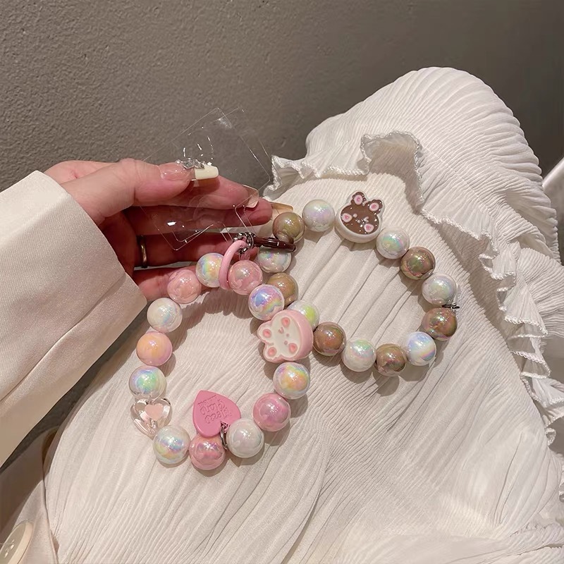 Dây đeo điện thoại vòng tròn xỏ hạt nhiều mẫu có thể làm móc khoá  - Ina Case