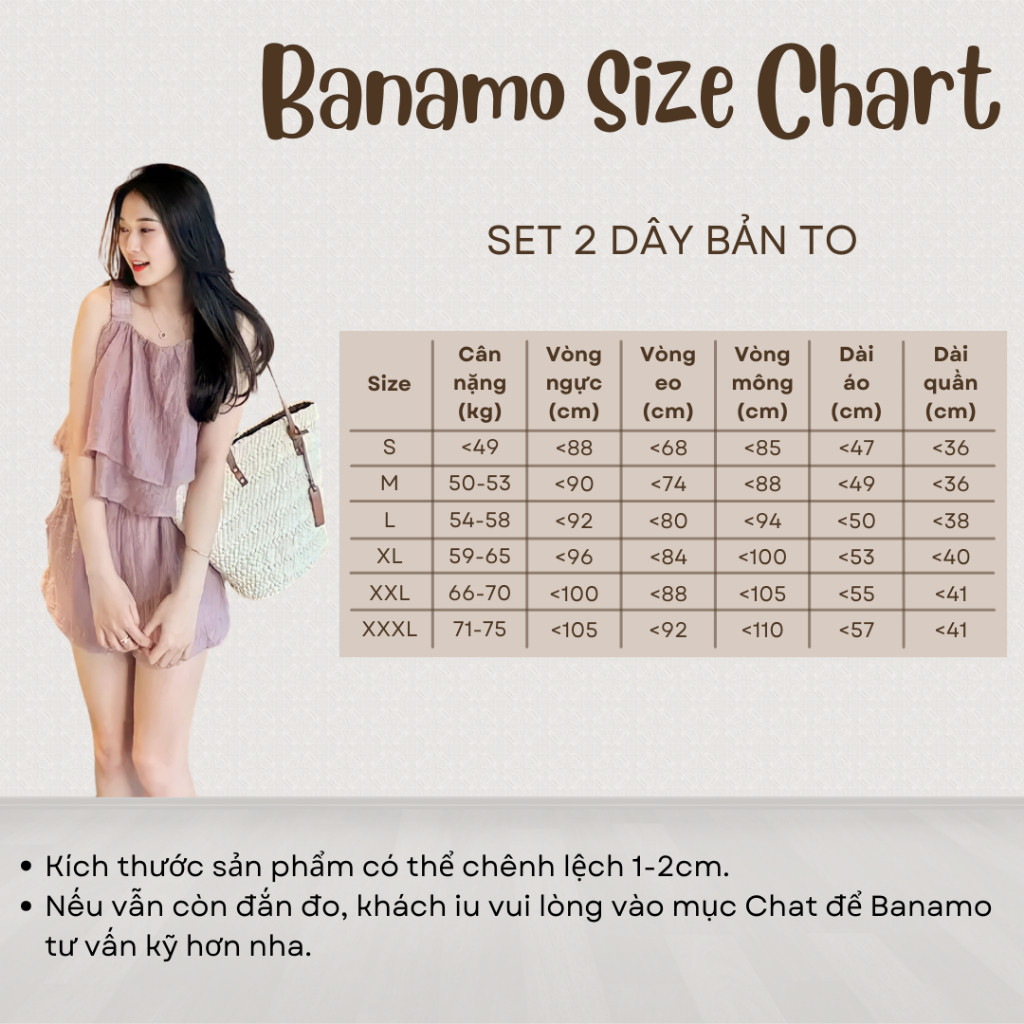 Set bộ nữ Banamo Fashion set áo tơ đũi hai lớp dây áo bản chun to 129