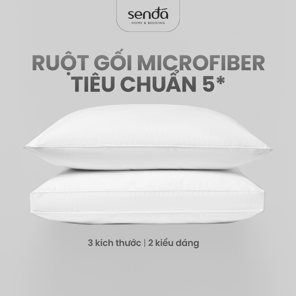 Ruột gối nằm Sen Đá Home Bedding 50x70 45x65 35x50 cm bông lông vũ nhân tạo microfiber, lõi gối hơi cao cấp