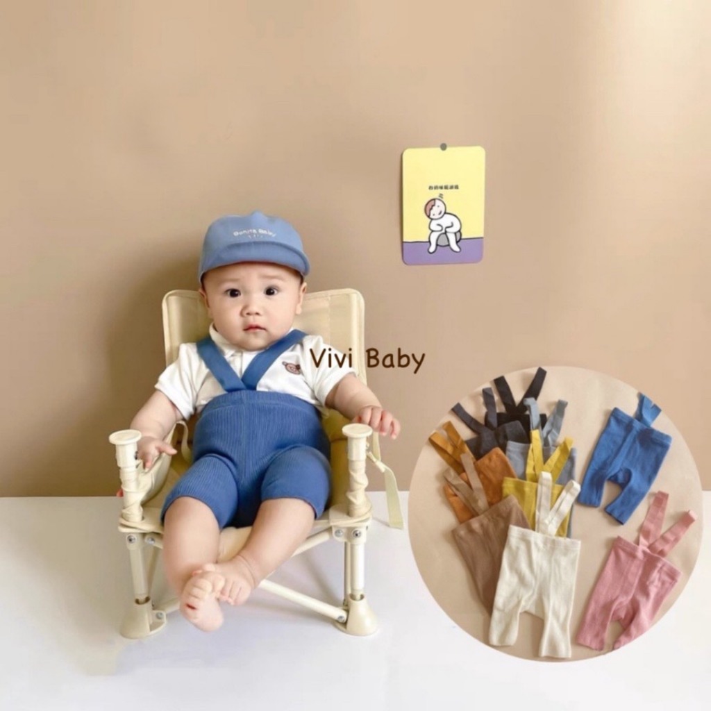 Quần yếm đùi phiên bản xuân thu phong cách hàn quốc cho bé Vivi Baby