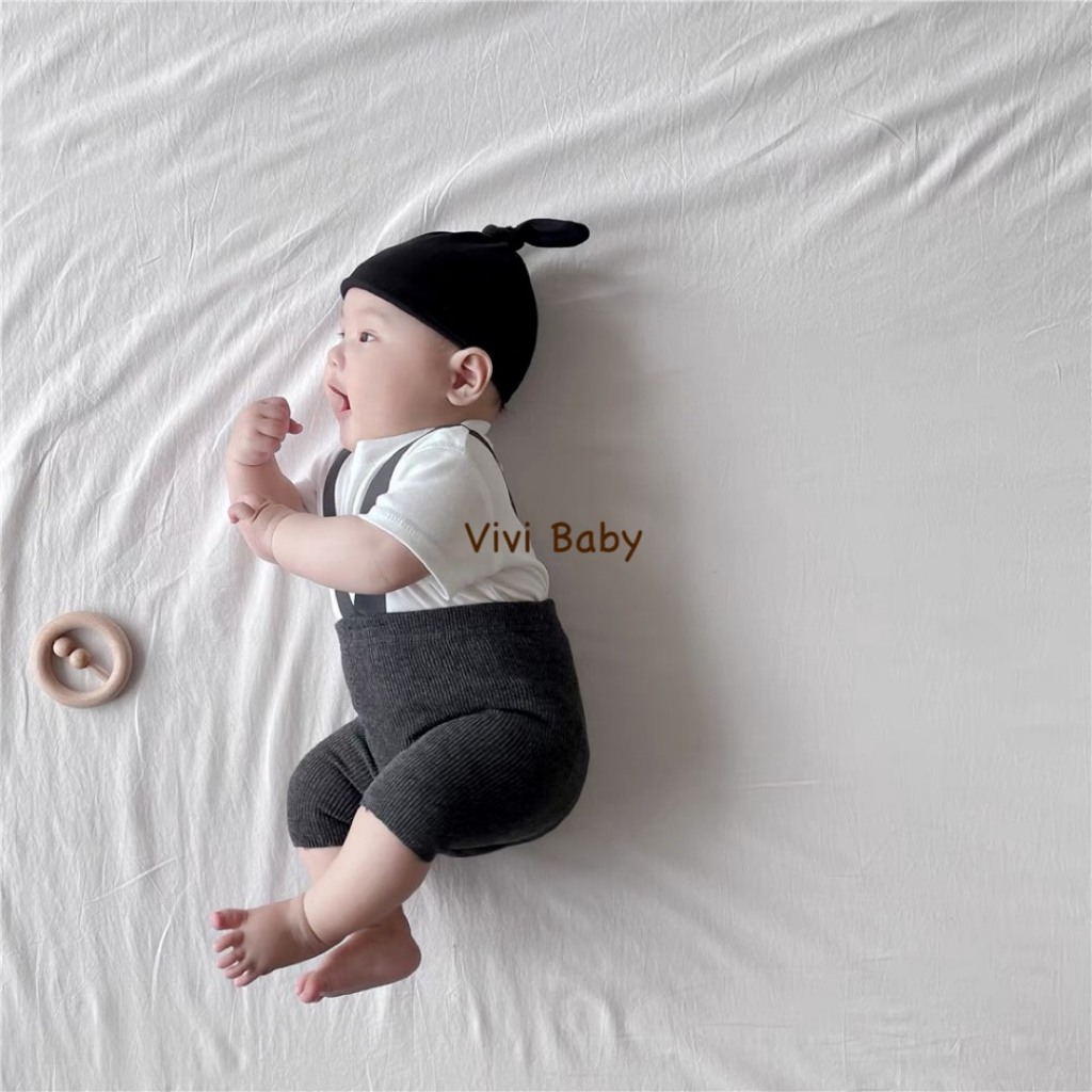 Quần yếm đùi phiên bản xuân thu phong cách hàn quốc cho bé Vivi Baby
