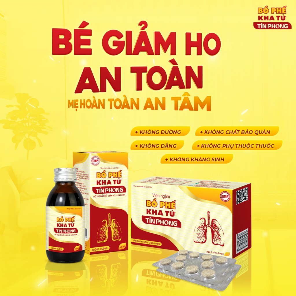 Siro Ho Bổ Phế Kha Tử Tín Phong Giúp Giảm Ho, Ngứa Rát Họng Hết Khản Tiếng Lọ 125ml TTP015