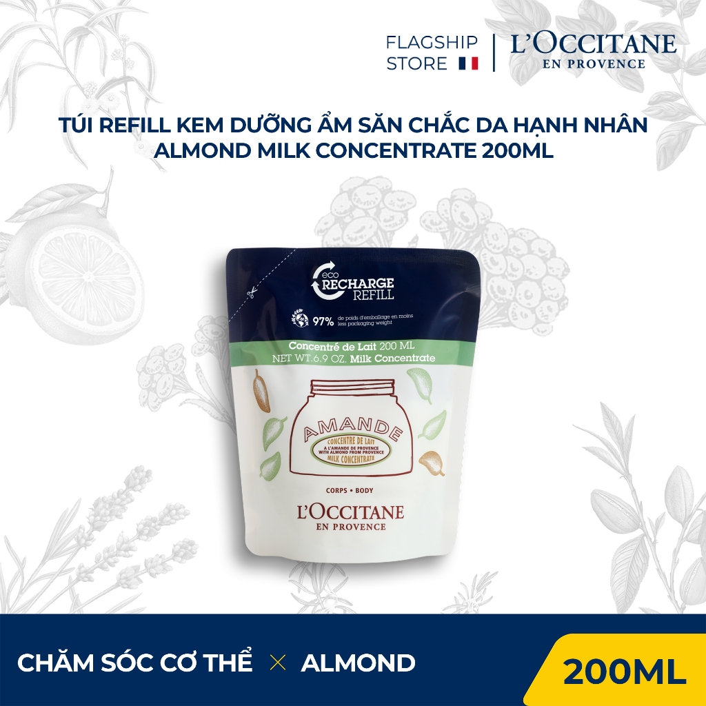 Kem Dưỡng Ẩm Săn Chắc Da Hạnh Nhân L'Occitane Almond Milk Concentrate 200ml - Refill