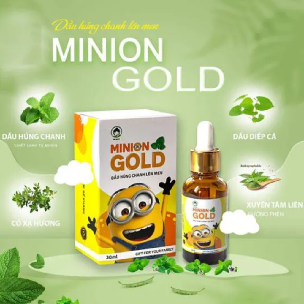 Tinh Dầu Húng Chanh Minion Chiết Xuất Thảo Dược Tăng Đề Kháng Tự Nhiên,Giảm Ho Cho Bé  Chai 30ml