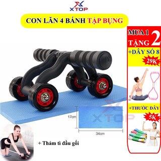 Con Lăn Tập Bụng, Con Lăn 4 Bánh Tập Cơ Bụng Hiệu Quả, Dụng Cụ Tập Gym Tại Nhà XTOP L04