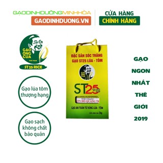 Gạo ST25 lúa tôm gạo ông cua chính hãng 2kg gạo ngon số 1 thế giới