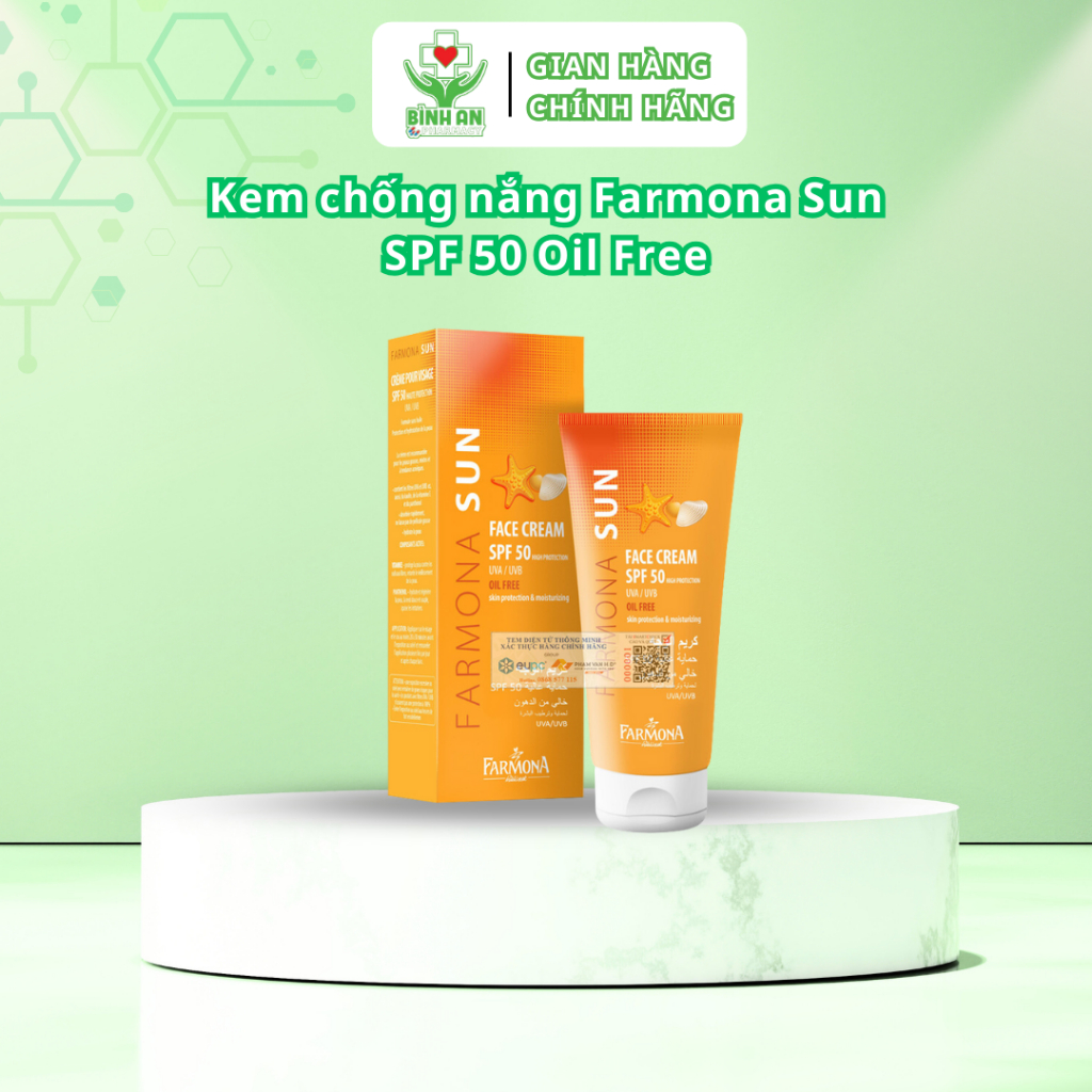 [50ml] Kem chống nắng Farmona Sun SPF 50 Oil Free dành cho da dầu mụn - NT Bình An