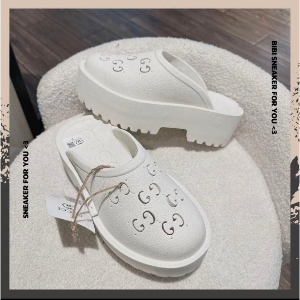 Dép Sục Gucci Nữ, Dép GC Nữ Độn Đế Cao Su Đúc Cao Cấp Đế Cao 5cm Hot Trend 2023 S22