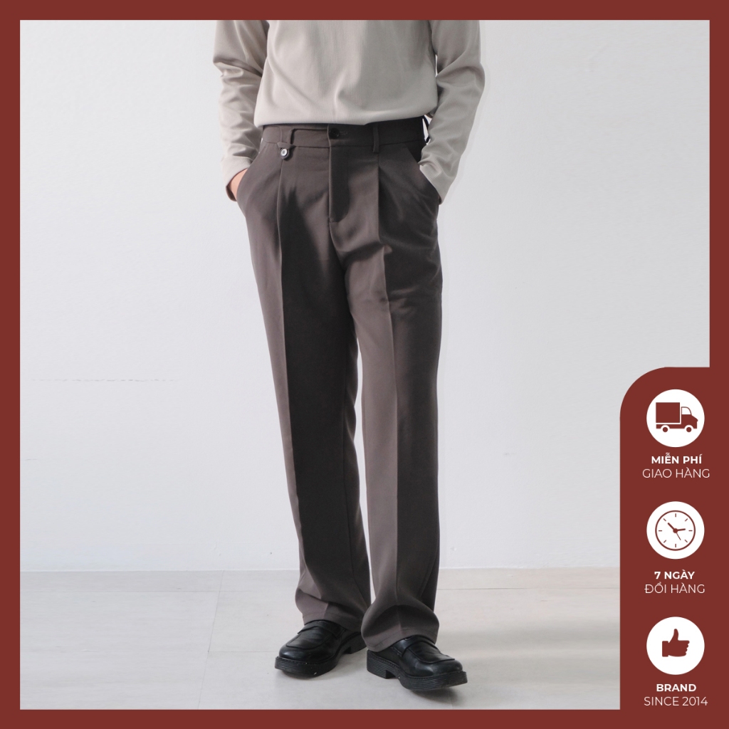Quần tây nam ống rộng Độc menswear vải kate xử lý chống nhăn, lưng thun sau cạp quần thiết kế thêm tạo điểm nhấn - QV171