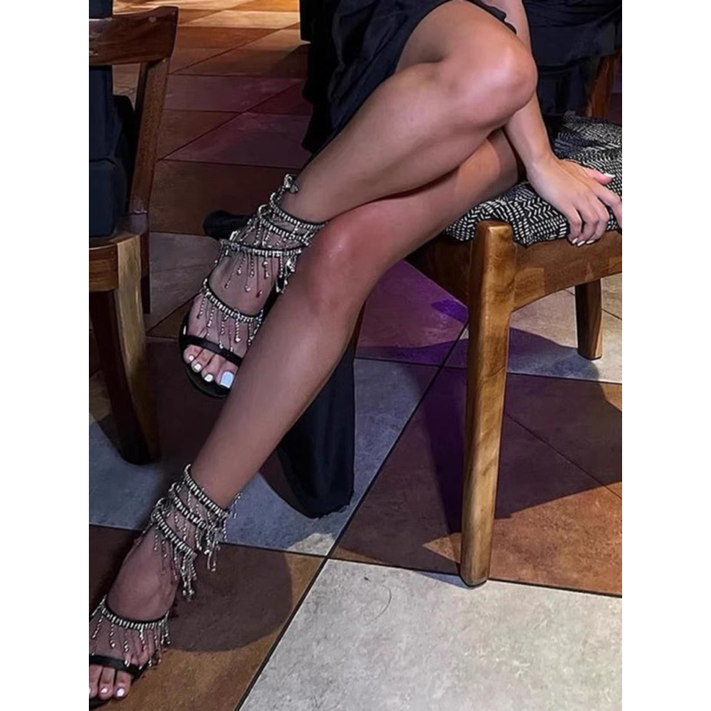 ORDER 💜 Giày đá rũ dây quấn gót nhọn 11cm 35-42