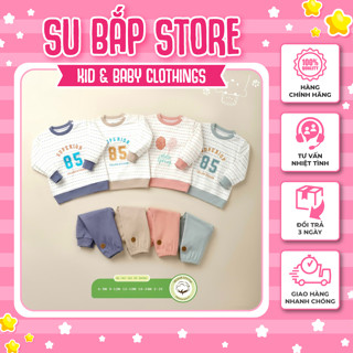 [MOON] Bộ nỉ nhung  HÀNG LOẠI 1  Bộ nỉ cài vai Moon cho bé từ 6 tháng đến 3 tuổi