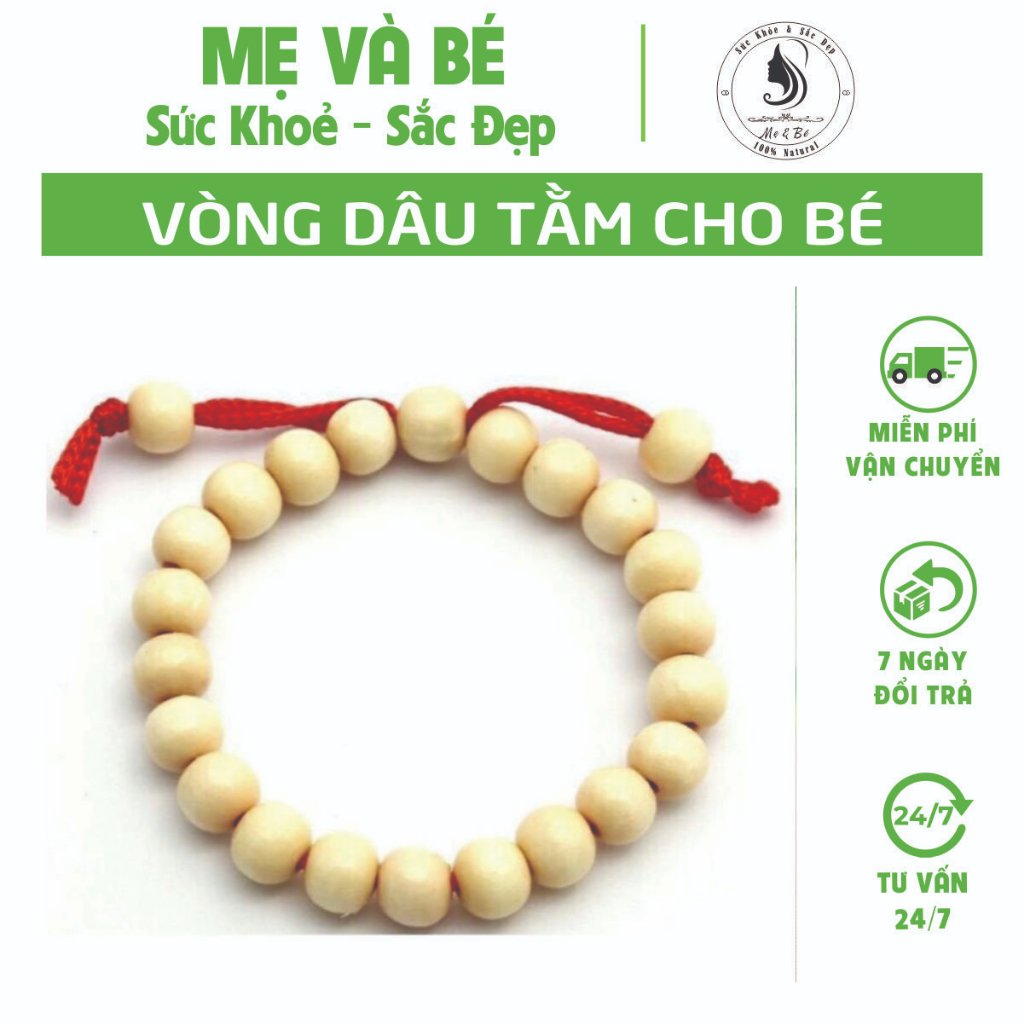 Vòng dâu tằm cho bé, Vòng dâu tằm ,Vòng dâu, Vòng tằm cho bé sơ sinh giúp bé ngủ ngon,tránh giật mình,quấy khóc,vía nặng