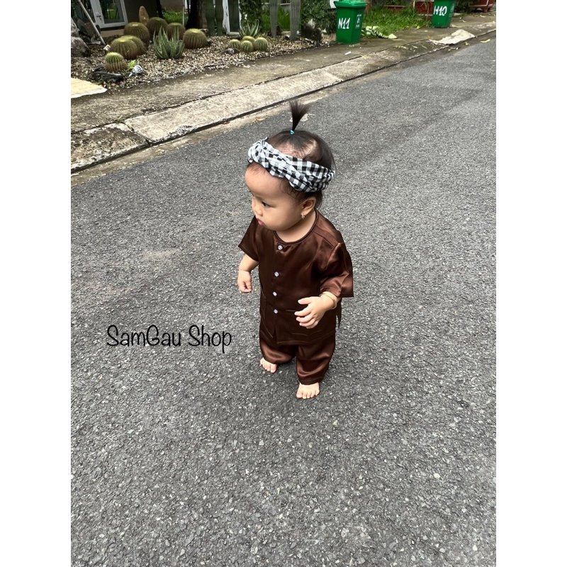 Bộ Bà ba Nông dân tay ngắn cho bé trai bé gái từ 7-35kg SamGau Shop