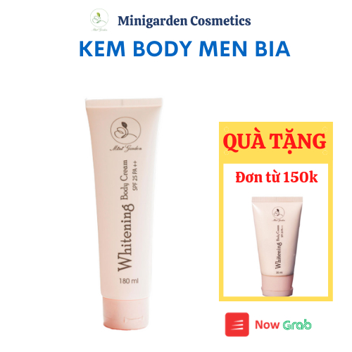 Kem body men bia kem dưỡng da toàn thân Mini Garden whitening body cream SPF 25 PA ++ dưỡng trắng da 180m PV1007