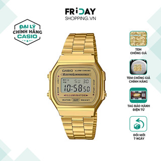 Đồng hồ casio nam nữ a168wg-9wdf dây kim loại chính hãng