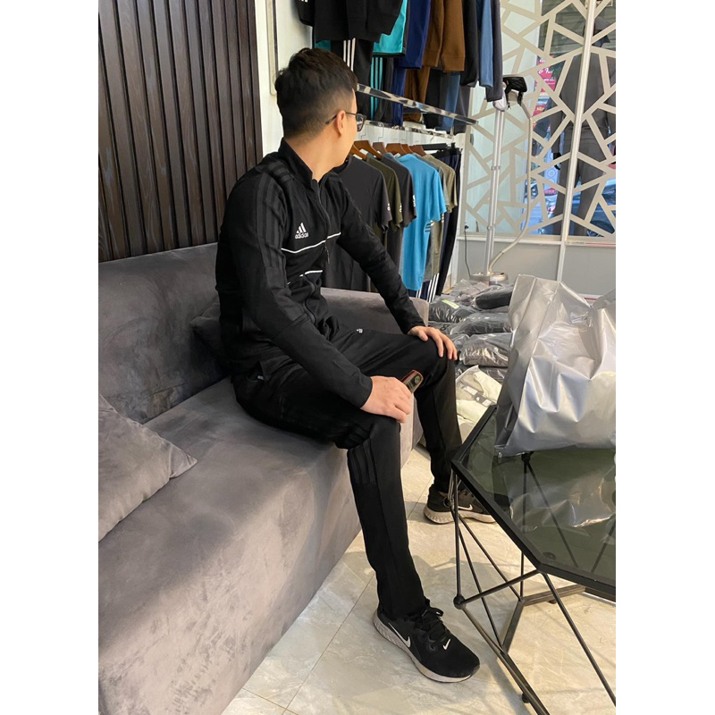 Bộ kéo khoá Adidas thu đông mẫu mới 2023, đồ bộ nam dài tay