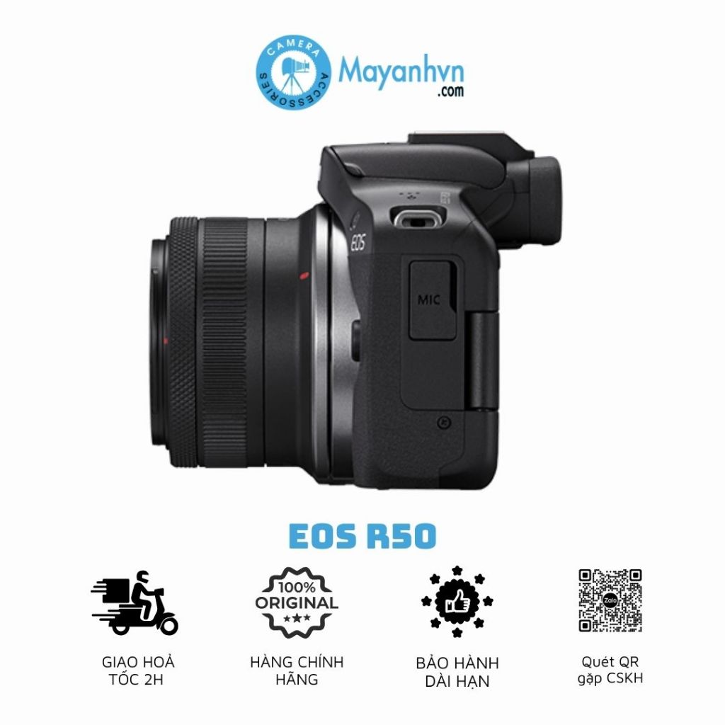 Canon R50 - Máy Ảnh Canon EOS R50 Kèm Ống Kính RF-s 18-45mm