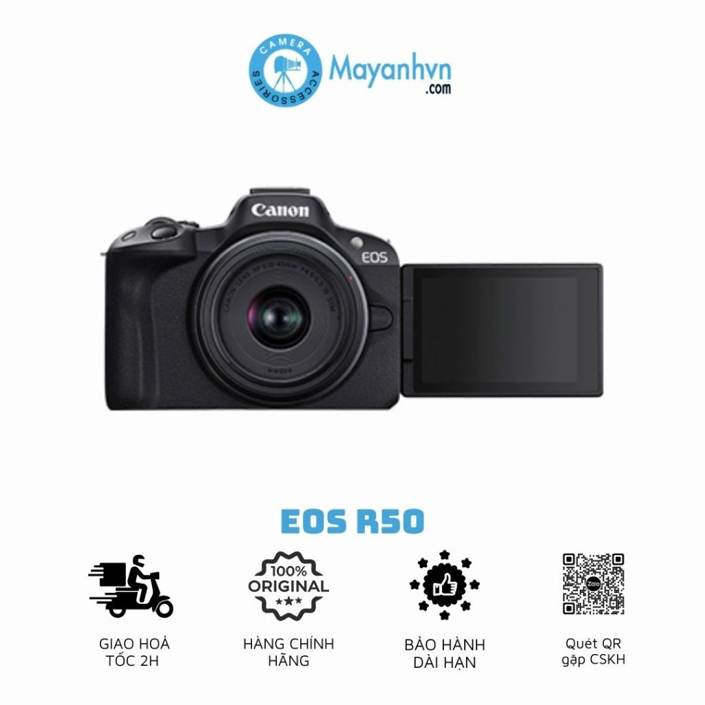 Canon R50 - Máy Ảnh Canon EOS R50 Kèm Ống Kính RF-s 18-45mm