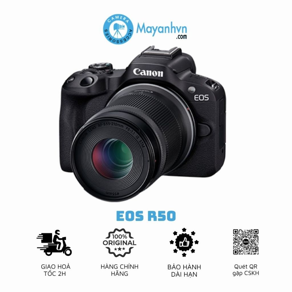 Canon R50 - Máy Ảnh Canon EOS R50 Kèm Ống Kính RF-s 18-45mm