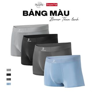 Combo 5 quần lót nam boxer PAZZINI thun lạnh cao cấp, quần sịp nam co giãn, thấm hút kháng khuẩn tốt - BX006.