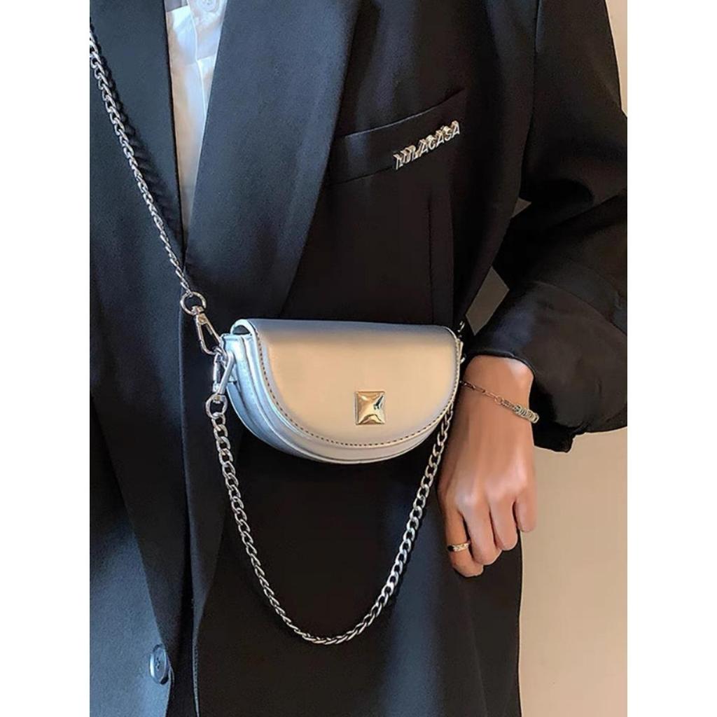 Túi xách mini dây xích dáng bầu phong cách Hàn Quốc trẻ trung