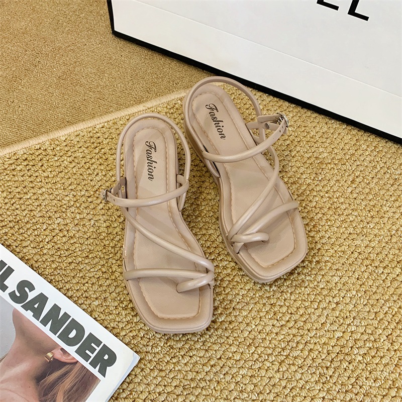 Sandal nữ đế xuồng quai dây mảnh hở ngón cao 3.5cm đi mưa chống nước validep03 V353