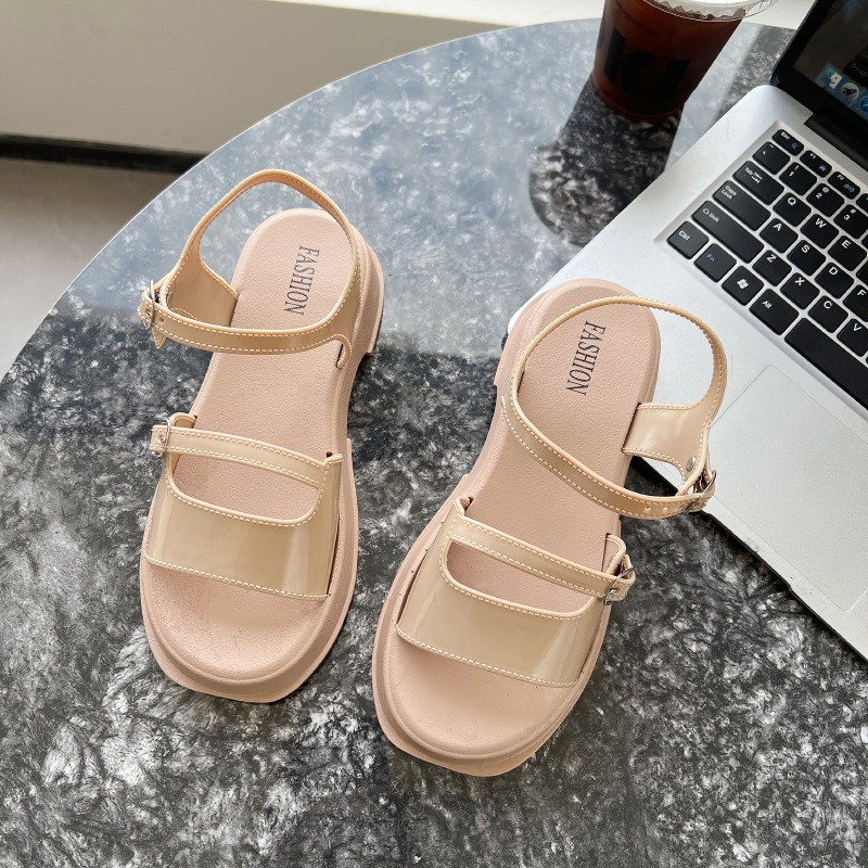 Giày sandal nữ quai ngang đi học chống nước đi mưa xăng đan đế bánh mỳ siêu bền 3.5cm validep03 V356