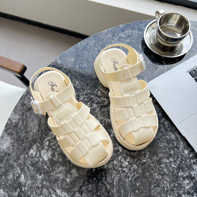 Giày sandal nữ quai hậu dáng rọ chiến binh Hot trends đế cao 3.5cm chất nhựa đi mưa validep03 V357