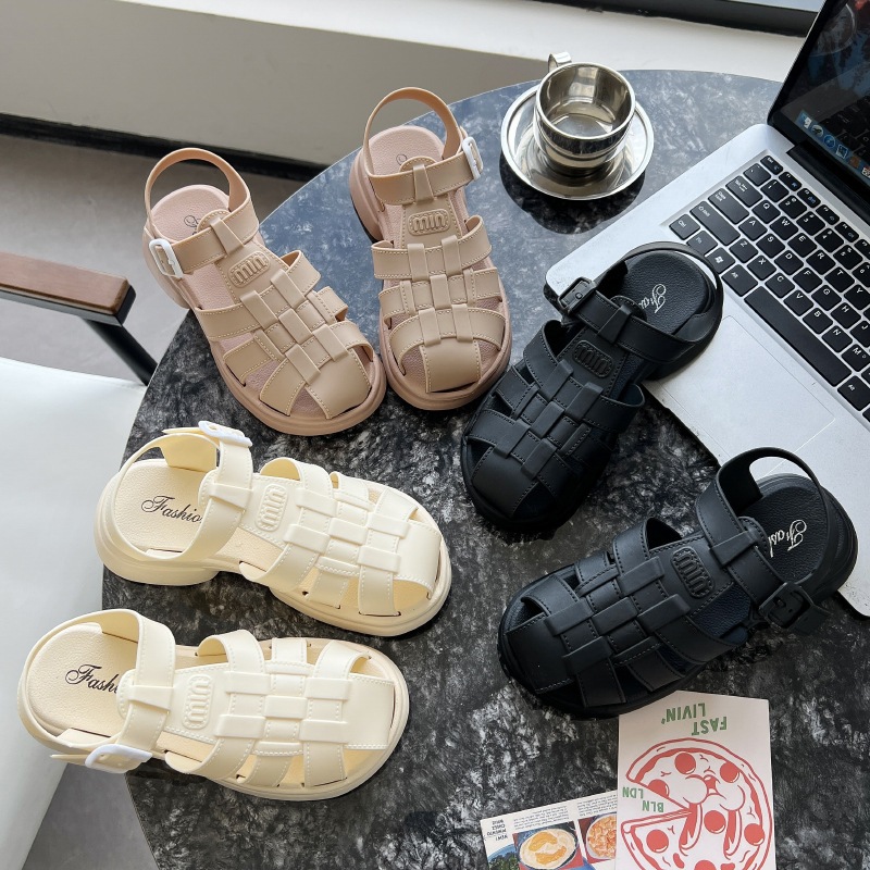 Giày sandal nữ quai hậu dáng rọ chiến binh Hot trends đế cao 3.5cm chất nhựa đi mưa validep03 V357