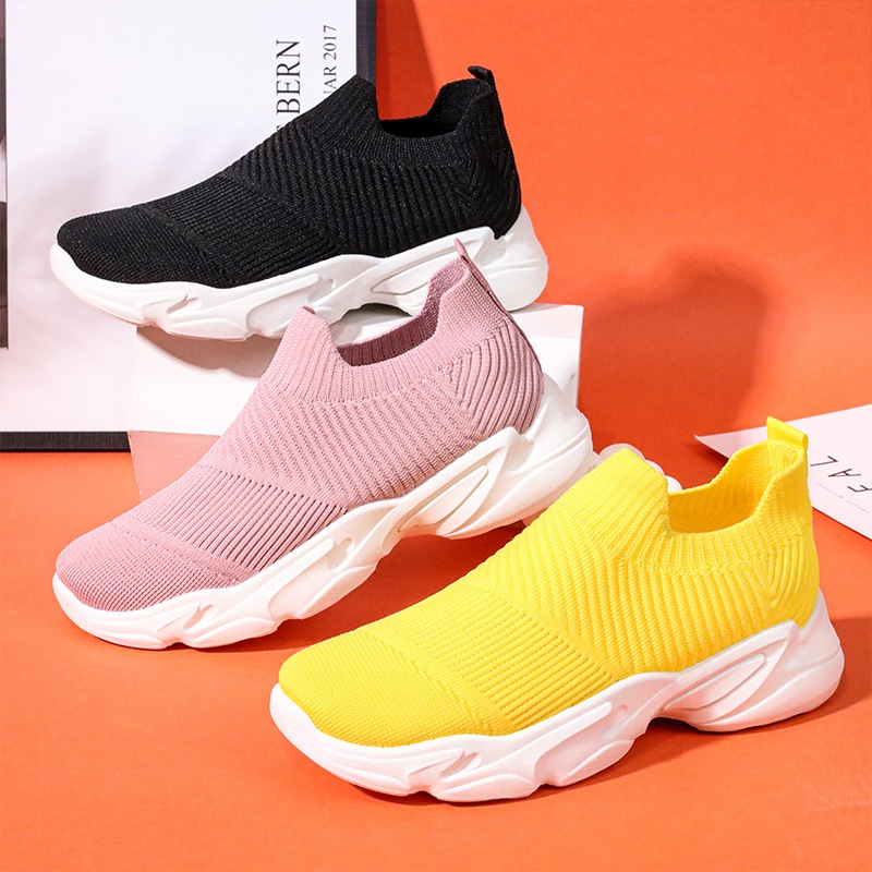 Giày lười nữ cổ chun êm chân vải co giãn thoáng khí thể thao đi bộ đi chơi đi học đế 3cm validep03 V358
