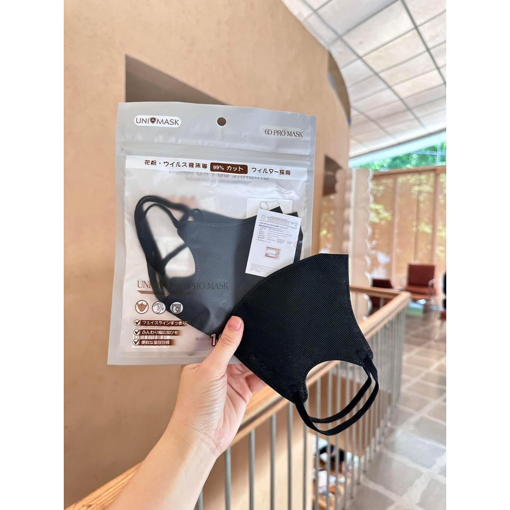 Thùng 100 chiếc khẩu trang 6D UNI CARE PROMASK 3 lớp Kháng Khuẩn, phiên bản Cao Cấp Hàng Chính Hãng
