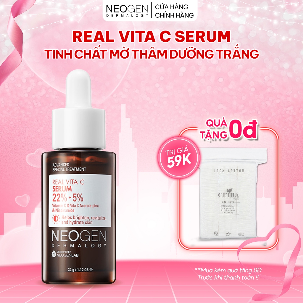 Siêu Tinh Chất Mờ Thâm Dưỡng Trắng Vitamin C SAP 22% Neogen Dermalogy Real Vita C Serum 32ml