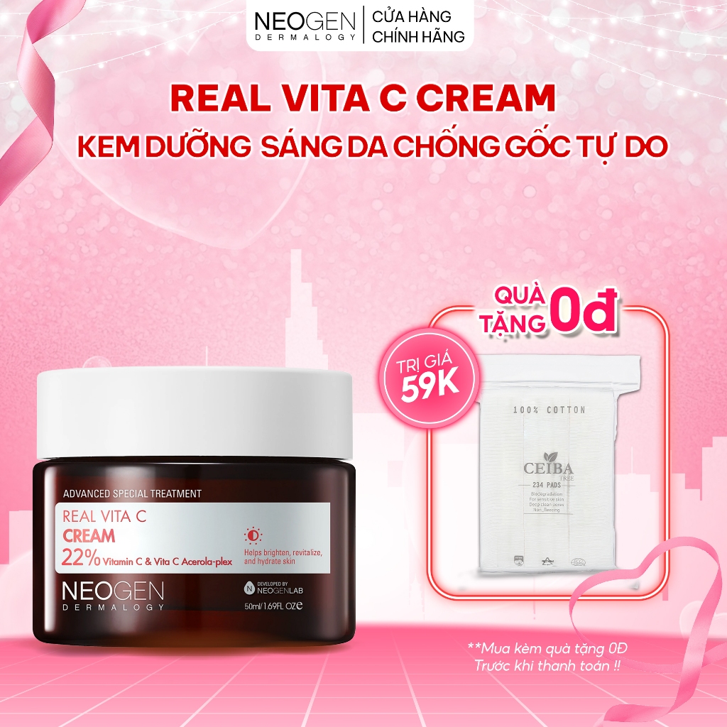 Kem Vitamin C Dưỡng Sáng, Mờ Thâm Mụn, Chống Gốc Tự Do Neogen Dermalogy Real Vita C Cream 50ml