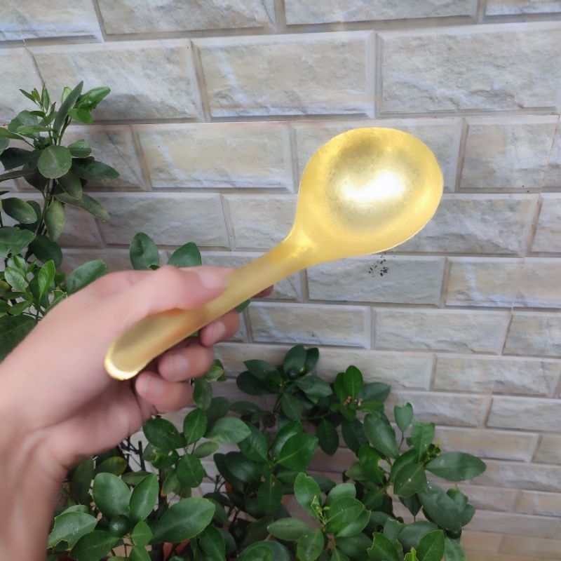 Thìa muỗm đồng gồ thủ công 100% đồng vàng nguyên chất kích thước 26x10x4cm