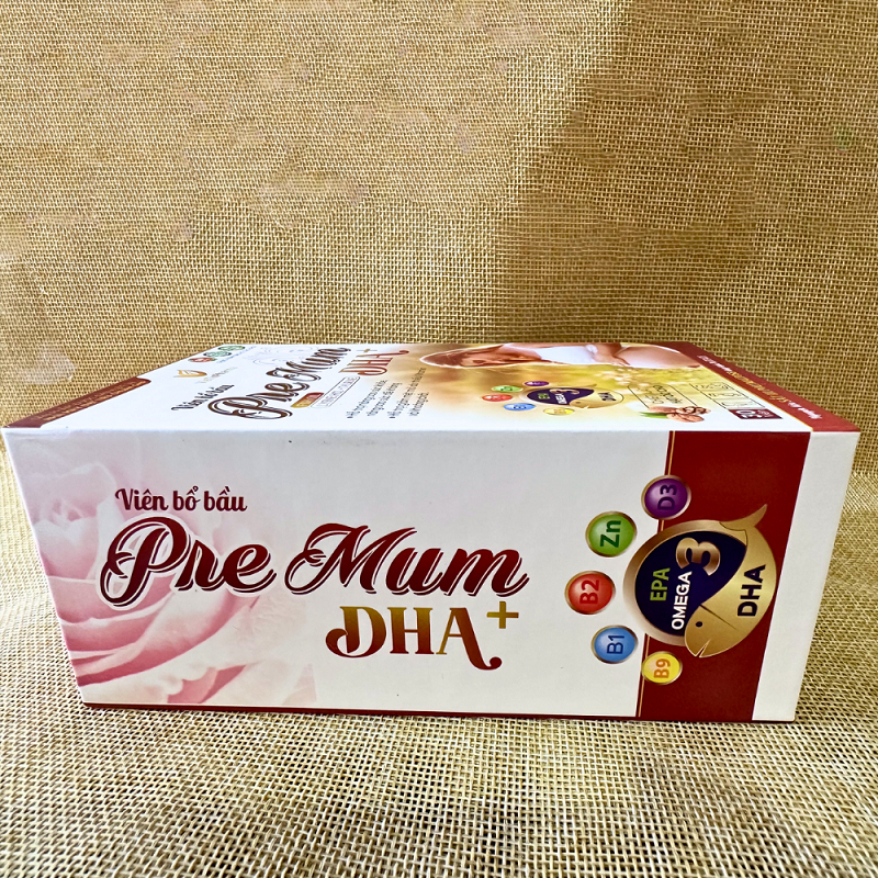 Viên Uống PREMUM DHA+ Vitamin Tổng Hợp Cho Bà Bầu Bổ Sung Dinh Dưỡng Cho Phụ Nữ Trước và Sau Sinh- Hộp 30 viên