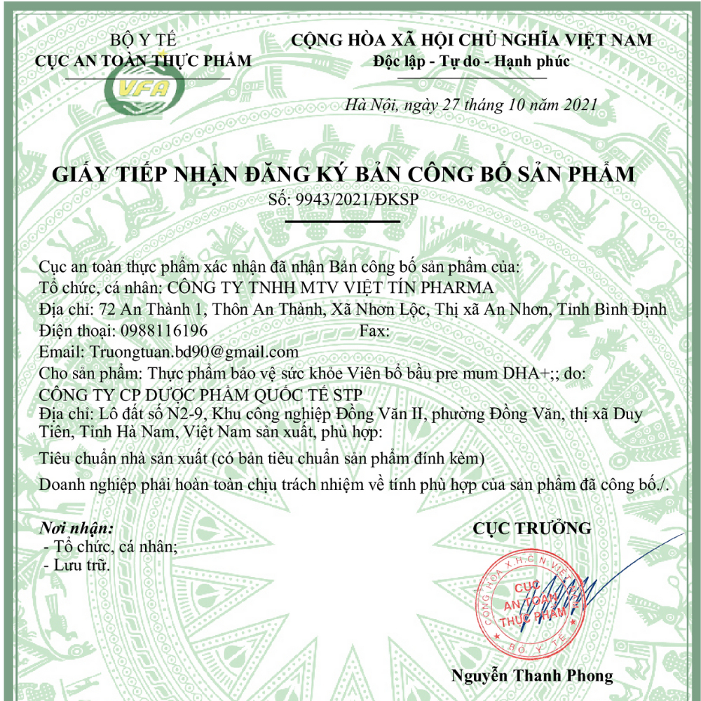 Viên Uống PREMUM DHA+ Vitamin Tổng Hợp Cho Bà Bầu Bổ Sung Dinh Dưỡng Cho Phụ Nữ Trước và Sau Sinh- Hộp 30 viên