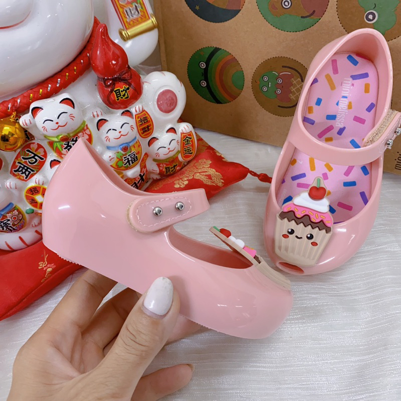 Giầy búp bê Melissa nơ bánh dễ thương chất liệu nhựa siêu mềm thơm cho bé gái