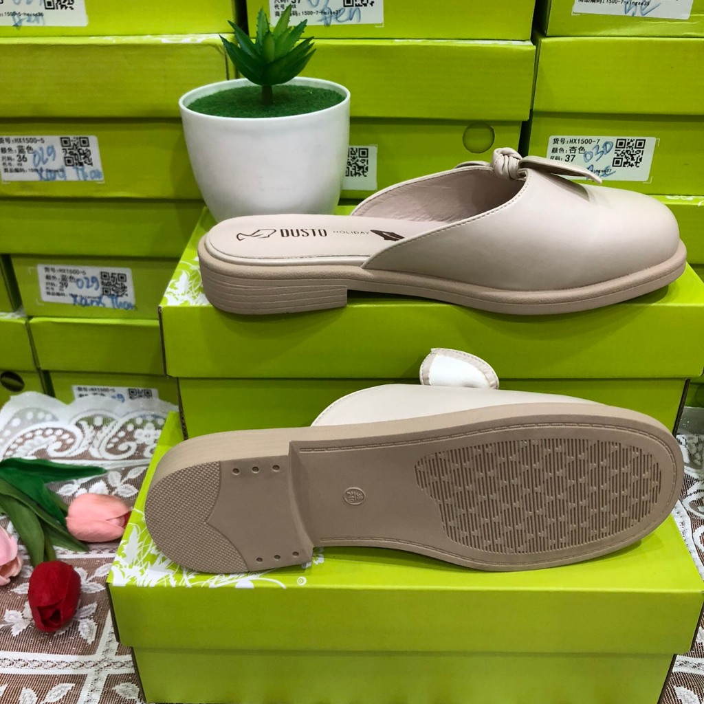 Giày sục Dusto cho nữ got 2.5cm nơ xinh xắn sang trọng  Miễn phí ship.