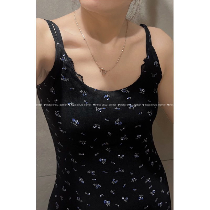 Set Áo Khoác Len Và Đầm Midi Hoa Nhí Hai Dây Taobao Order