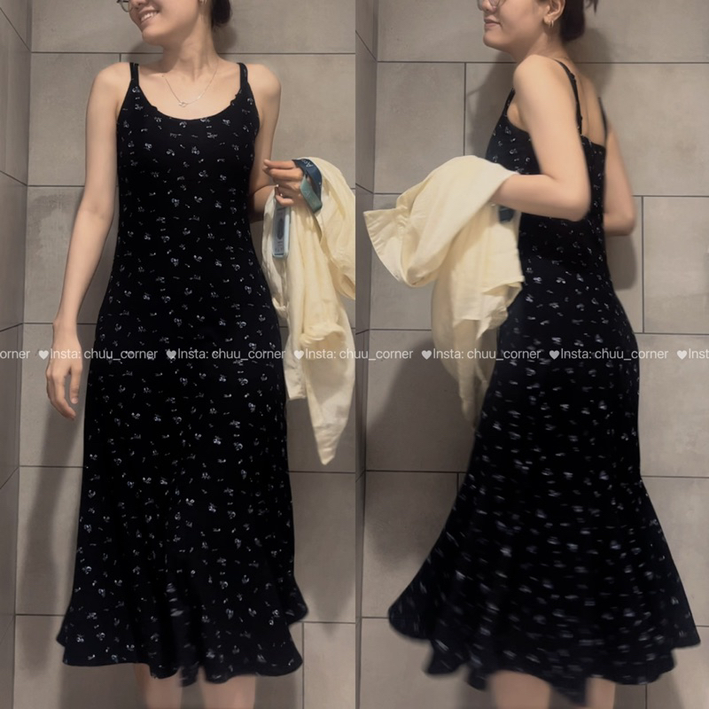 Set Áo Khoác Len Và Đầm Midi Hoa Nhí Hai Dây Taobao Order