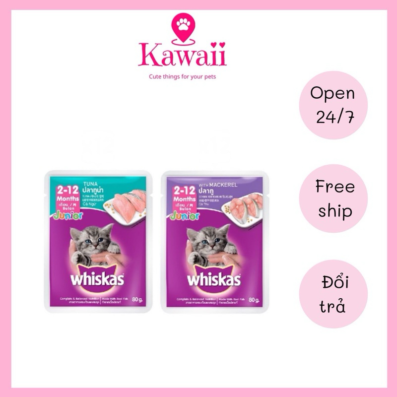 PATE Whiskas cho mèo gói 80gr