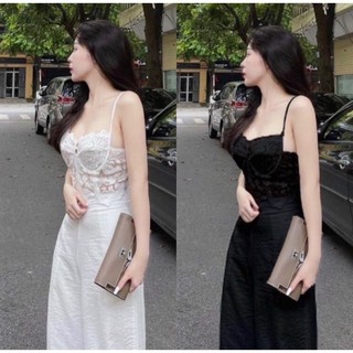 Sét bộ dài áo ren
