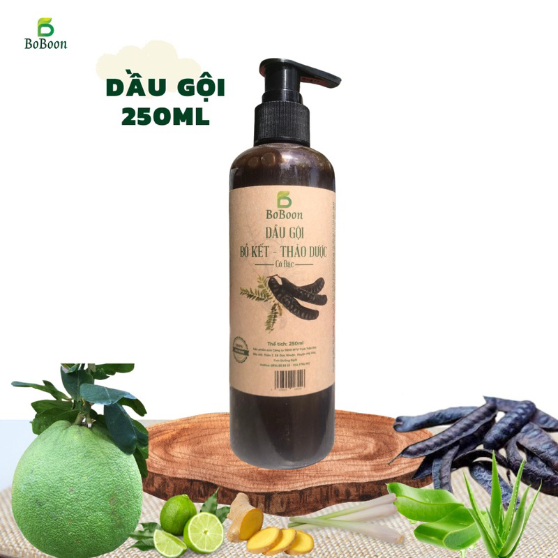 Dầu Gội Bồ Kết Cô Đặc Thảo Dược Mọc Tóc Sạch Gầu Đen Tóc BoBoon
