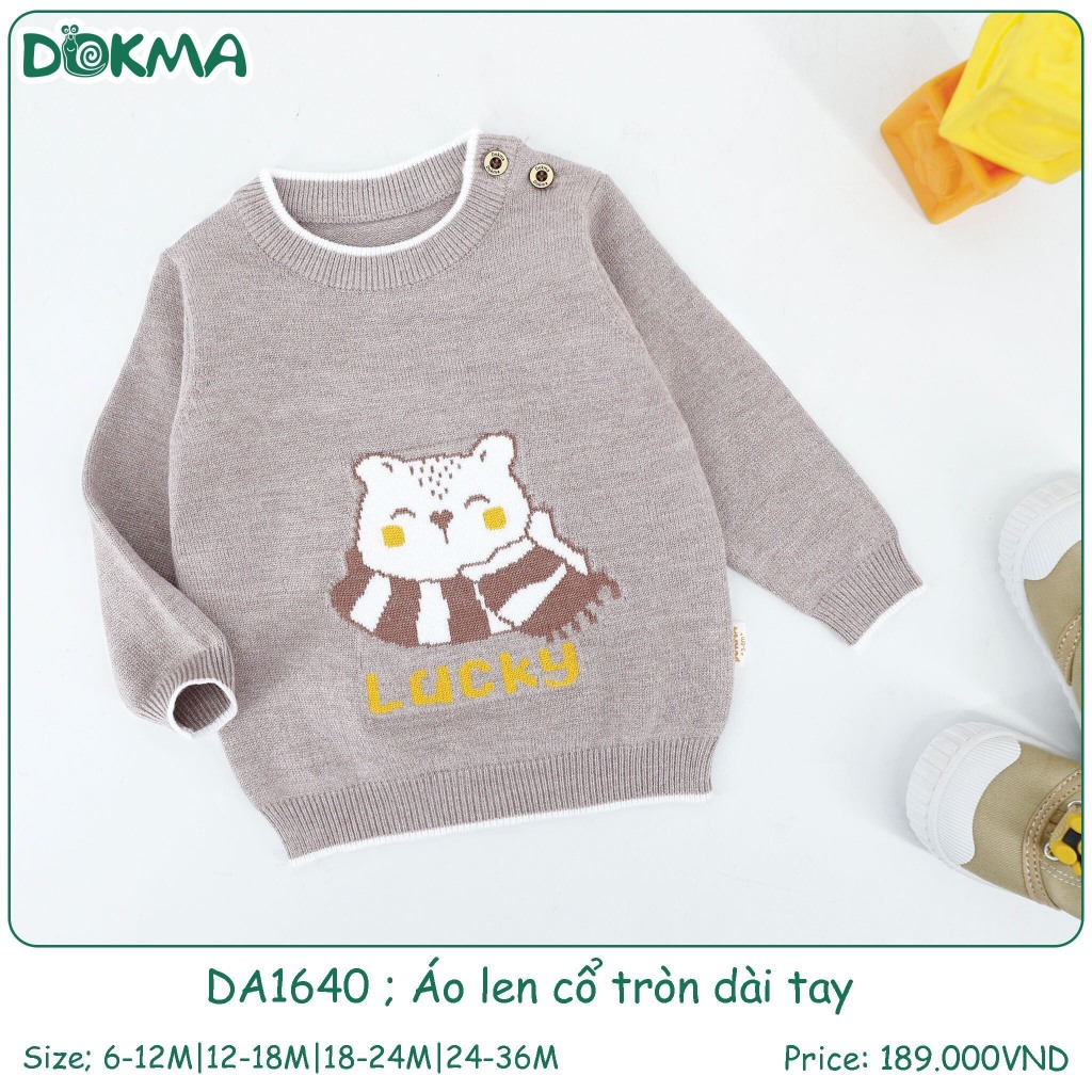 Áo len chui đầu Dokma size 3-6m đến 18-24m