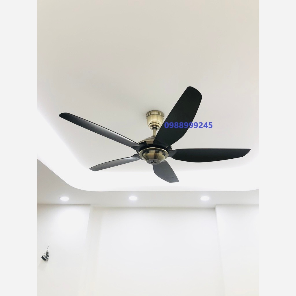 Quạt trần 5 cánh hiện đại gió mạnh điều khiển từ xa 6 cấp gió trang trí phòng khách - chung cư - biệt thự - nhà hàng