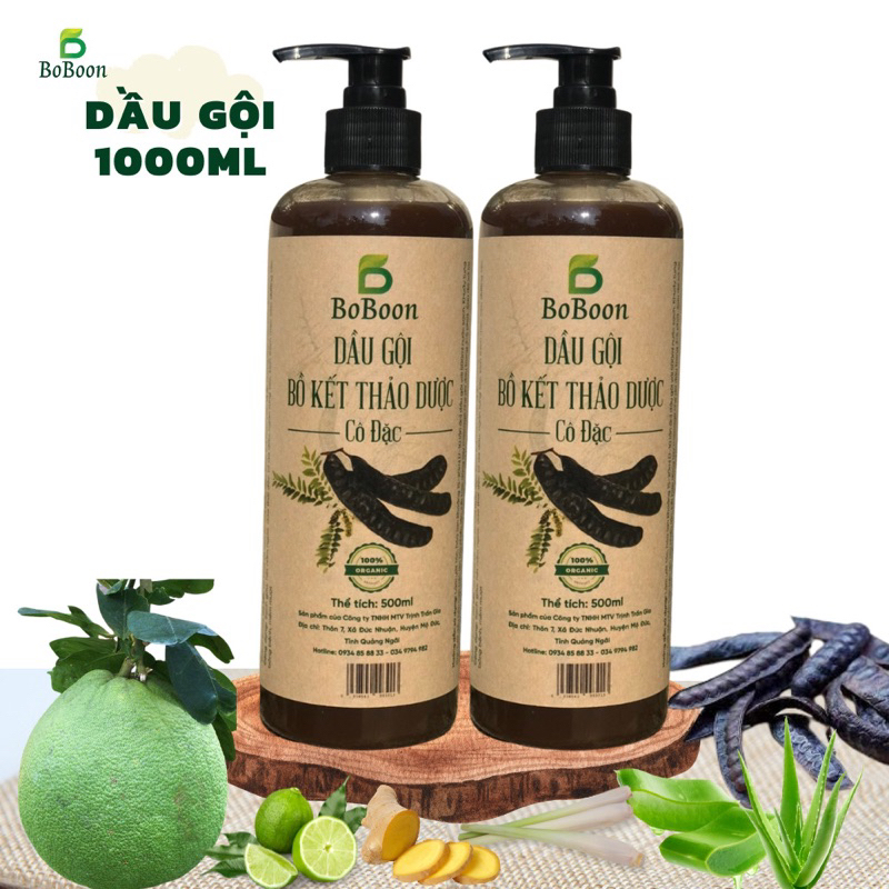 Dầu Gội Bồ Kết Cô Đặc Thảo Dược Mọc Tóc Sạch Gầu Đen Tóc BoBoon