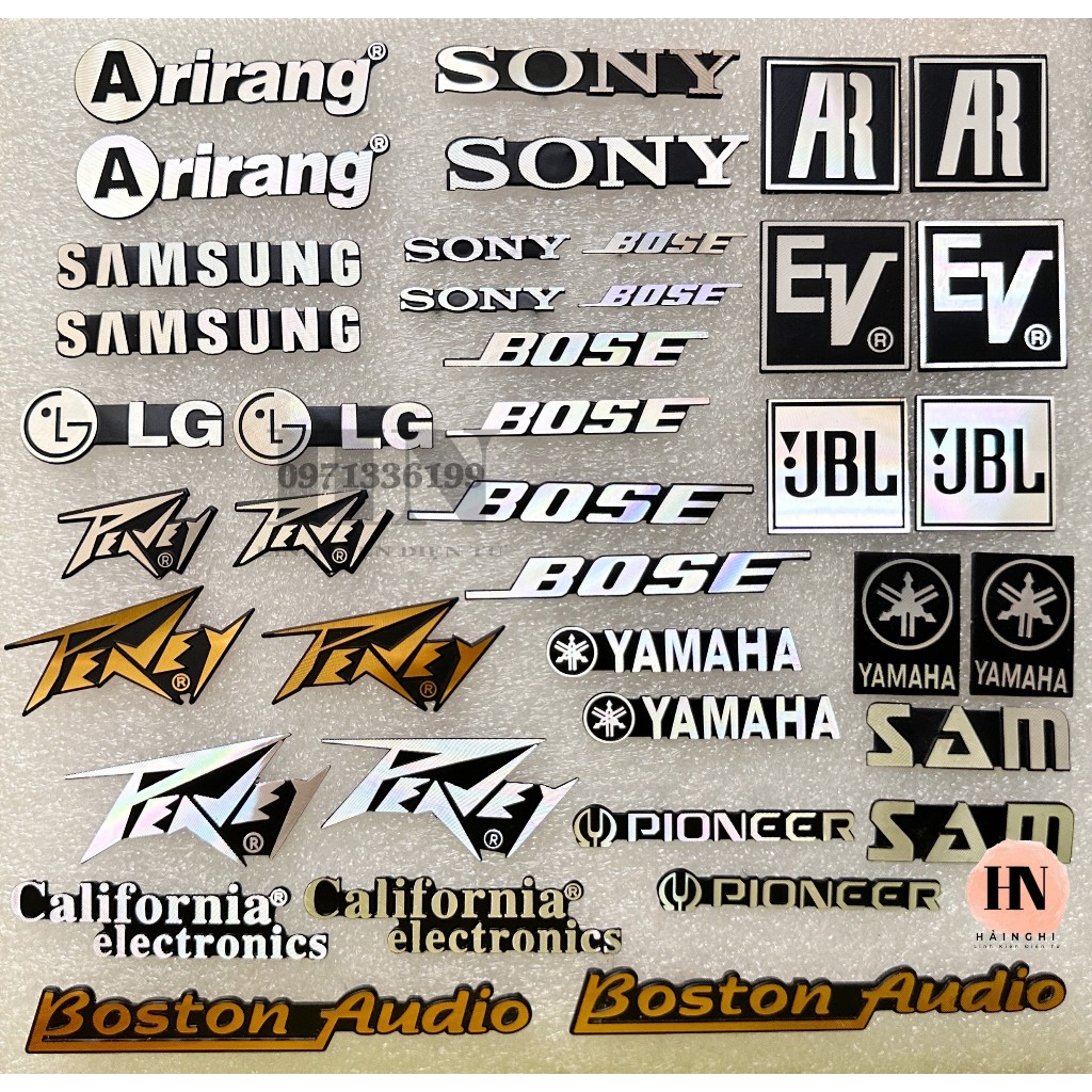 02 Tem Nhôm - Chữ Nhôm Loa Boston Audio Vàng 10cm MUA 5 CẶP TẶNG 1 CẶP CÙNG MẪU