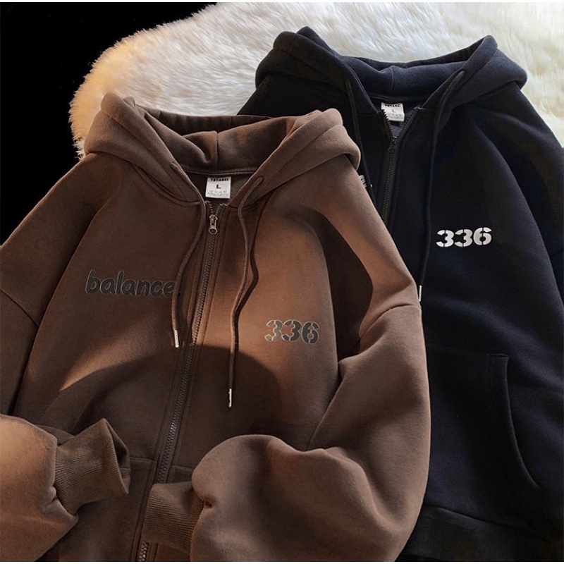 Áo khoác hoodie nỉ bông, Áo hoodie zip unisex nam nữ from rộng chất nỉ 2 lớp Su Min Min