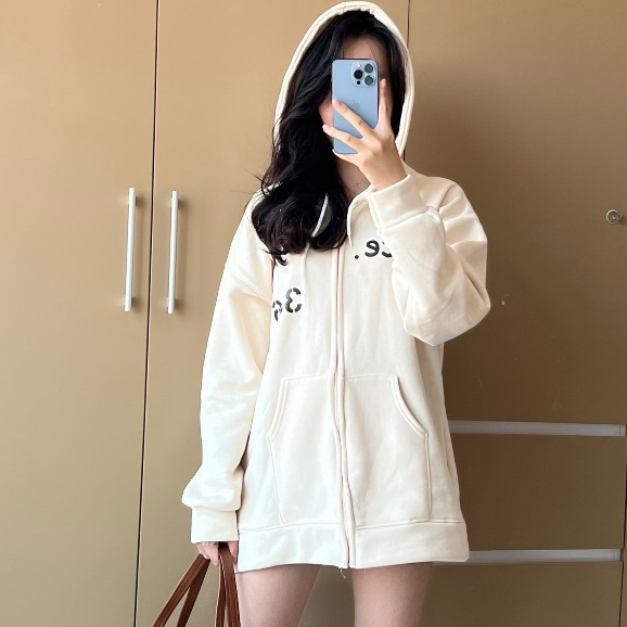 Áo khoác hoodie nỉ bông, Áo hoodie zip unisex nam nữ from rộng chất nỉ 2 lớp Su Min Min